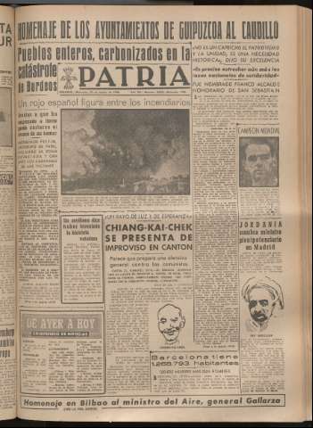 'Patria : diario de Falange Española Tradicionalista y de las J.O.N.S.' - Año XIV Número 4942 - 1949 agosto 24