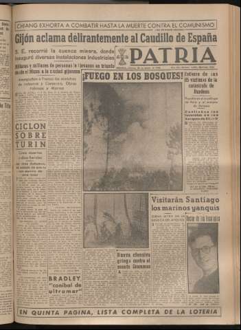 'Patria : diario de Falange Española Tradicionalista y de las J.O.N.S.' - Año XIV Número 4944 - 1949 agosto 26