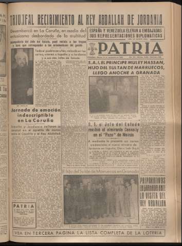 'Patria : diario de Falange Española Tradicionalista y de las J.O.N.S.' - Año XIV Número 4953 - 1949 septiembre 6