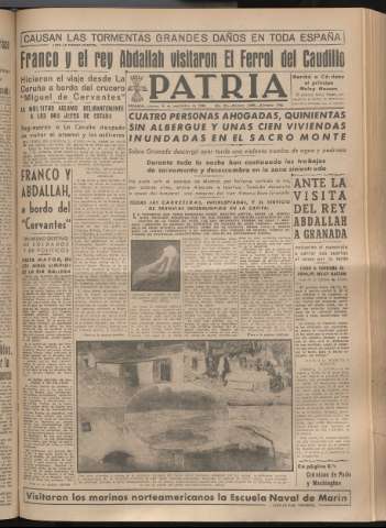 'Patria : diario de Falange Española Tradicionalista y de las J.O.N.S.' - Año XIV Número 4955 - 1949 septiembre 8