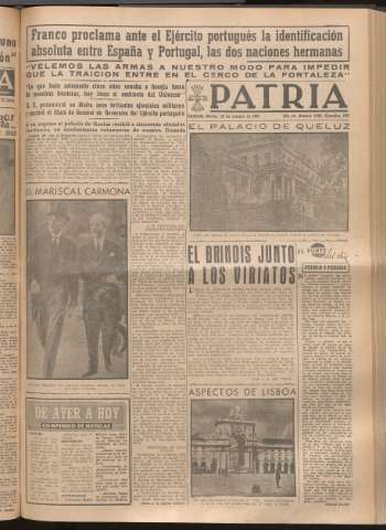 'Patria : diario de Falange Española Tradicionalista y de las J.O.N.S.' - Año XIV Número 4995 - 1949 octubre 25