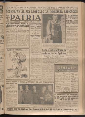 'Patria : diario de Falange Española Tradicionalista y de las J.O.N.S.' - Año XV Número 4627 - 1950 marzo 16