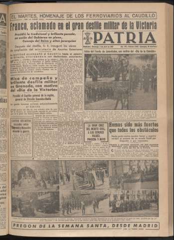 'Patria : diario de Falange Española Tradicionalista y de las J.O.N.S.' - Año XV Número 4642 - 1950 abril 2