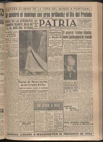 'Patria : diario de Falange Española Tradicionalista y de las J.O.N.S.' - Año XV Número 4648 - 1950 abril 11