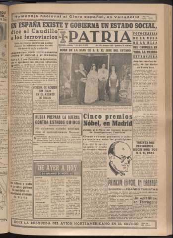 'Patria : diario de Falange Española Tradicionalista y de las J.O.N.S.' - Año XV Número 4650 - 1950 abril 13