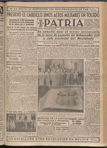 'Patria : diario de Falange Española Tradicionalista y de las J.O.N.S.' - Año XV Número 4699 - 1950 junio 15