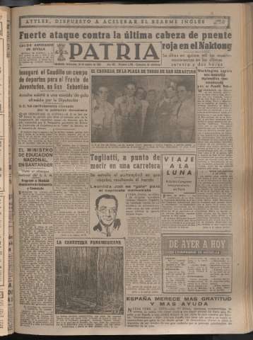 'Patria : diario de Falange Española Tradicionalista y de las J.O.N.S.' - Año XV Número 4756 - 1950 agosto 23