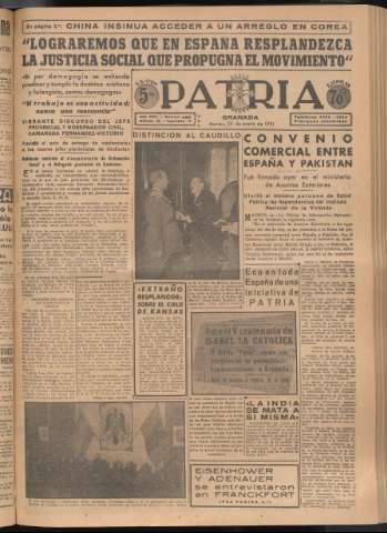 'Patria : diario de Falange Española Tradicionalista y de las J.O.N.S.' - Año XVI Número 4881 - 1951 enero 23
