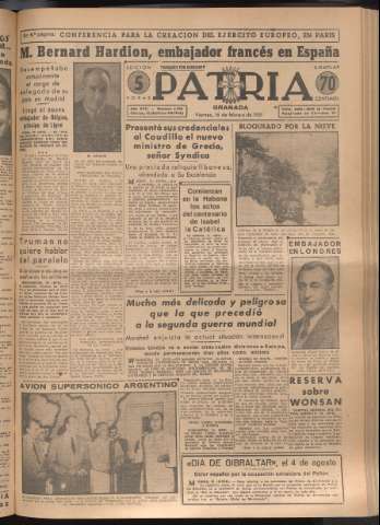'Patria : diario de Falange Española Tradicionalista y de las J.O.N.S.' - Año XVI Número 4704 - 1951 febrero 16