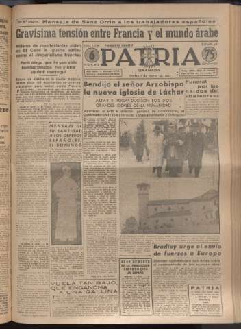'Patria : diario de Falange Española Tradicionalista y de las J.O.N.S.' - Año XVI Número 4719 - 1951 marzo 6