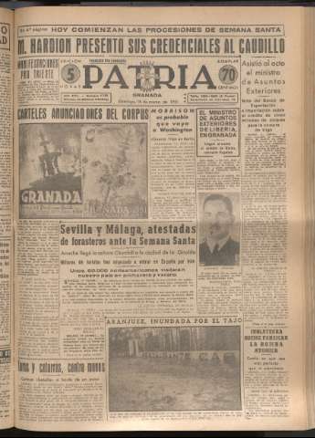 'Patria : diario de Falange Española Tradicionalista y de las J.O.N.S.' - Año XVI Número 4730 - 1951 marzo 18