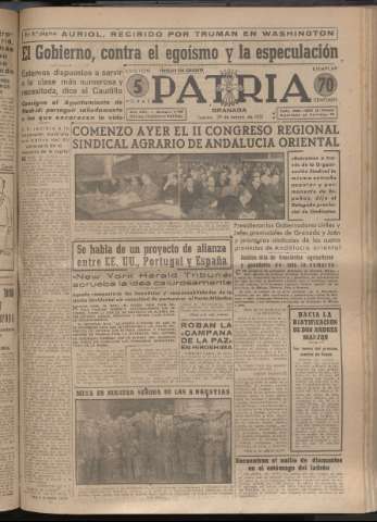 'Patria : diario de Falange Española Tradicionalista y de las J.O.N.S.' - Año XVI Número 4738 - 1951 marzo 29