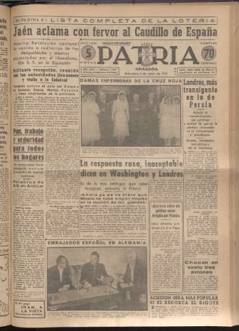 'Patria : diario de Falange Española Tradicionalista y de las J.O.N.S.' - Año XVI Número 4797 - 1951 junio 6