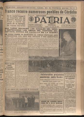 'Patria : diario de Falange Española Tradicionalista y de las J.O.N.S.' - Año XVI Número 4798 - 1951 junio 7