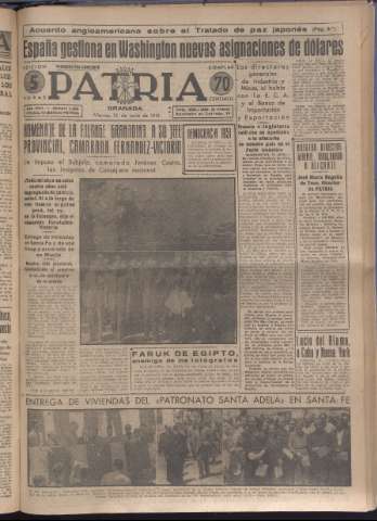 'Patria : diario de Falange Española Tradicionalista y de las J.O.N.S.' - Año XVI Número 4805 - 1951 junio 15