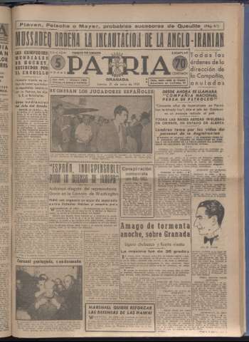 'Patria : diario de Falange Española Tradicionalista y de las J.O.N.S.' - Año XVI Número 4810 - 1951 junio 21