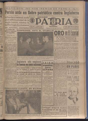 'Patria : diario de Falange Española Tradicionalista y de las J.O.N.S.' - Año XVI Número 4811 - 1951 junio 22