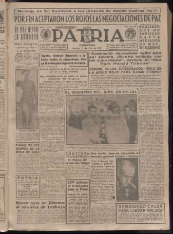 'Patria : diario de Falange Española Tradicionalista y de las J.O.N.S.' - Año XVI Número 4820 - 1951 julio 3