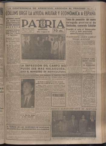 'Patria : diario de Falange Española Tradicionalista y de las J.O.N.S.' - Año XVI Número 4845 - 1951 agosto 2