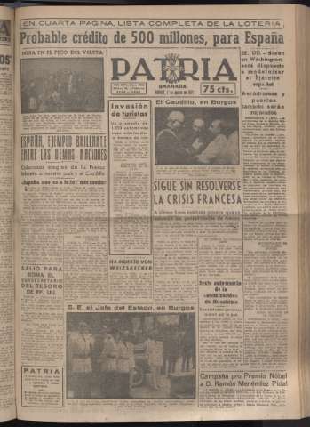 'Patria : diario de Falange Española Tradicionalista y de las J.O.N.S.' - Año XVI Número 4849 - 1951 agosto 7