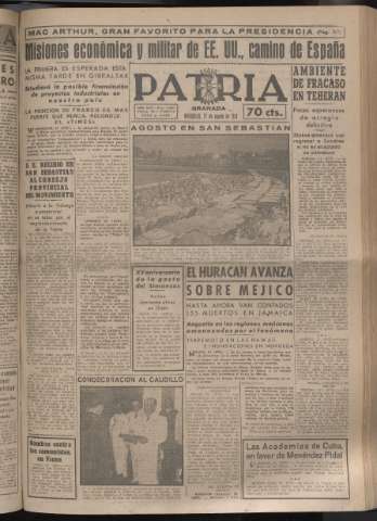 'Patria : diario de Falange Española Tradicionalista y de las J.O.N.S.' - Año XVI Número 4861 - 1951 agosto 22