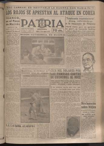 'Patria : diario de Falange Española Tradicionalista y de las J.O.N.S.' - Año XVI Número 4886 - 1951 agosto 28