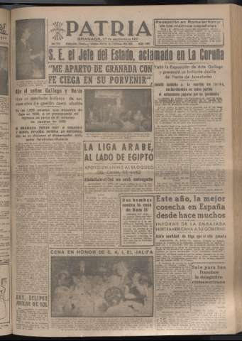'Patria : diario de Falange Española Tradicionalista y de las J.O.N.S.' - Año XVI Número 4890 - 1951 septiembre 1