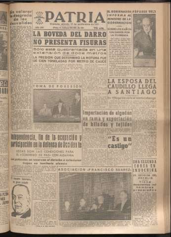'Patria : diario de Falange Española Tradicionalista y de las J.O.N.S.' - Año XVI Número 4903 - 1951 septiembre 15