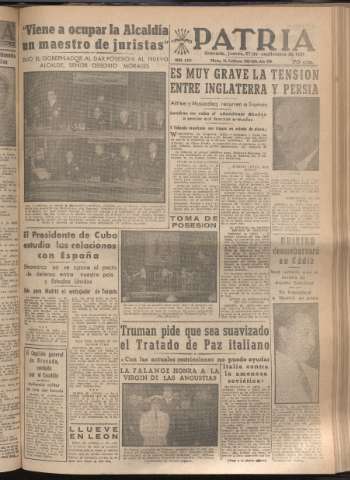 'Patria : diario de Falange Española Tradicionalista y de las J.O.N.S.' - Año XVI Número 4913 - 1951 septiembre 27