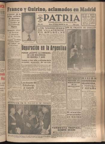 'Patria : diario de Falange Española Tradicionalista y de las J.O.N.S.' - Año XVI Número 4918 - 1951 octubre 3