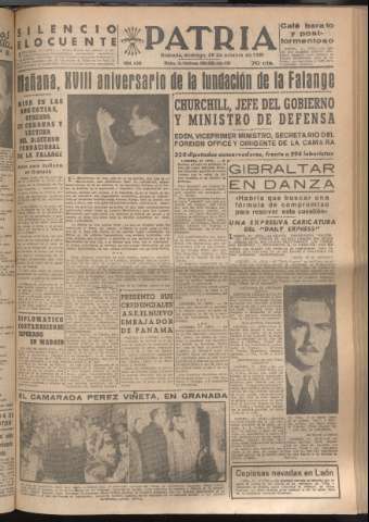 'Patria : diario de Falange Española Tradicionalista y de las J.O.N.S.' - Año XVI Número 4940 - 1951 octubre 28