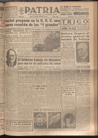 'Patria : diario de Falange Española Tradicionalista y de las J.O.N.S.' - Año XVI Número 4948 - 1951 noviembre 7