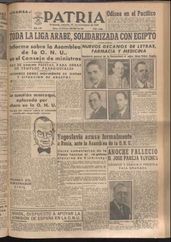 'Patria : diario de Falange Española Tradicionalista y de las J.O.N.S.' - Año XVI Número 4951 - 1951 noviembre 10