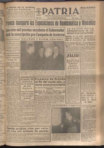 'Patria : diario de Falange Española Tradicionalista y de las J.O.N.S.' - Año XVI Número 4958 - 1951 noviembre 18
