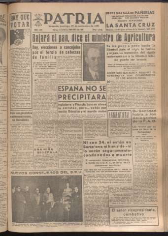 'Patria : diario de Falange Española Tradicionalista y de las J.O.N.S.' - Año XVI Número 4964 - 1951 noviembre 25