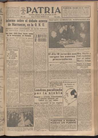 'Patria : diario de Falange Española Tradicionalista y de las J.O.N.S.' - Año XVI Número 4981 - 1951 diciembre 15