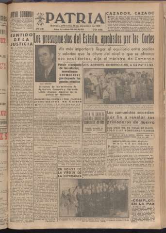 'Patria : diario de Falange Española Tradicionalista y de las J.O.N.S.' - Año XVI Número 4984 - 1951 diciembre 19