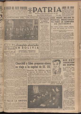 'Patria : diario de Falange Española Tradicionalista y de las J.O.N.S.' - Año XVI Número 4985 - 1951 diciembre 20