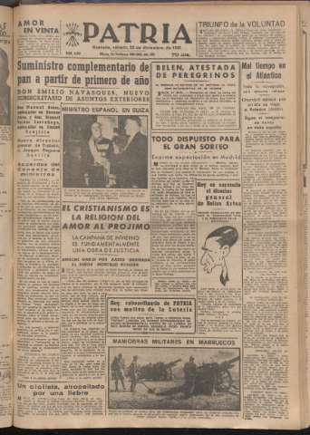 'Patria : diario de Falange Española Tradicionalista y de las J.O.N.S.' - Año XVI Número 4987 - 1951 diciembre 22