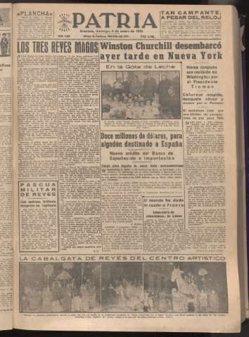 'Patria : diario de Falange Española Tradicionalista y de las J.O.N.S.' - Año XVII Número 4999 - 1952 enero 6