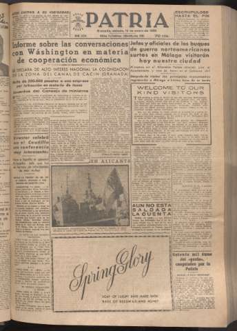 'Patria : diario de Falange Española Tradicionalista y de las J.O.N.S.' - Año XVII Número 5004 - 1952 enero 12