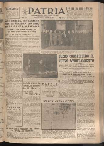 'Patria : diario de Falange Española Tradicionalista y de las J.O.N.S.' - Año XVII Número 5024 - 1952 febrero 5