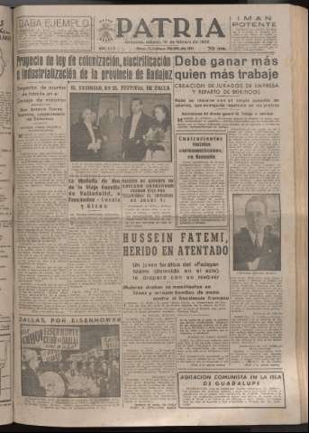 'Patria : diario de Falange Española Tradicionalista y de las J.O.N.S.' - Año XVII Número 5034 - 1952 febrero 16