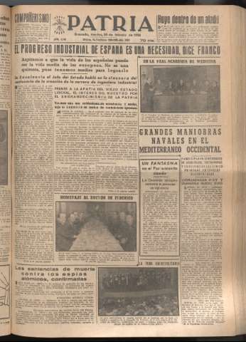 'Patria : diario de Falange Española Tradicionalista y de las J.O.N.S.' - Año XVII Número 5042 - 1952 febrero 26