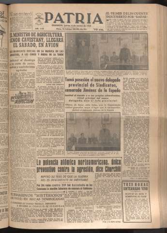 'Patria : diario de Falange Española Tradicionalista y de las J.O.N.S.' - Año XVII Número 5050 - 1952 marzo 6
