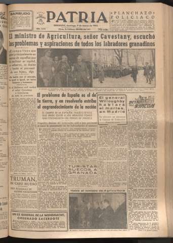 'Patria : diario de Falange Española Tradicionalista y de las J.O.N.S.' - Año XVII Número 5053 - 1952 marzo 9