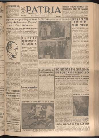 'Patria : diario de Falange Española Tradicionalista y de las J.O.N.S.' - Año XVII Número 5062 - 1952 marzo 20
