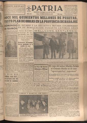 'Patria : diario de Falange Española Tradicionalista y de las J.O.N.S.' - Año XVII Número 5077 - 1952 abril 6