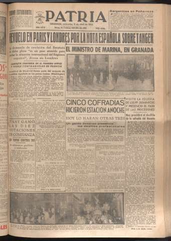 'Patria : diario de Falange Española Tradicionalista y de las J.O.N.S.' - Año XVII Número 5079 - 1952 abril 9