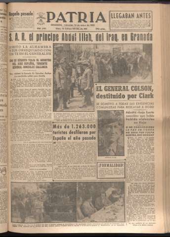 'Patria : diario de Falange Española Tradicionalista y de las J.O.N.S.' - Año XVII Número 5109 - 1952 mayo 14